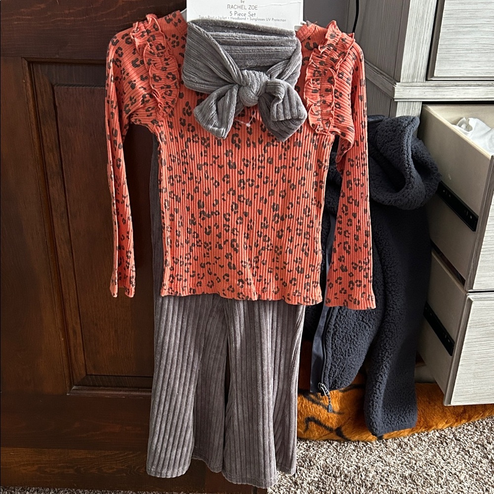 Rachel Zoe Orange and Gray Kids Matching Set